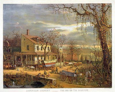 American Scenery - The Inn on the Roadside by American School